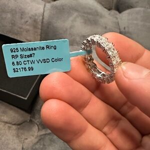 Elegant Silver lab grown diamond ring